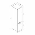 Dulap pentru bucatarie, Hanah Home, Minar, 50x222x58 cm, Alb / Antracit