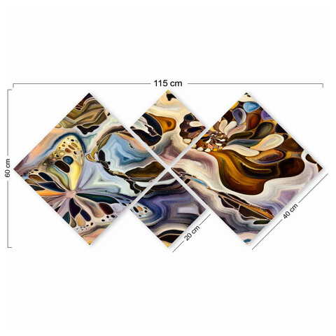 Set 4 tablouri decorative, 4MDF1302490105, MDF, Imprimat UV, Multicolor