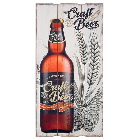 Tablou decorativ Craft Beer, Creaciones Meng, 30x60 cm, MDF