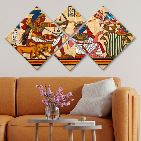 Set 4 tablouri decorative, 4MDF9571430, MDF, Imprimat UV, Multicolor Evans