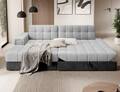 Coltar extensibil stanga 3 locuri ELTAP, LT-84MO-97MO, Blezalt, 240x150x82 cm, lemn/poliester, gri deschis/gri inchis