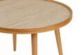 Masuta de cafea, Hanah Home, Polen 80, 80x48x80 cm, LEMN MASIV DE FAG, Stejar / Travertin