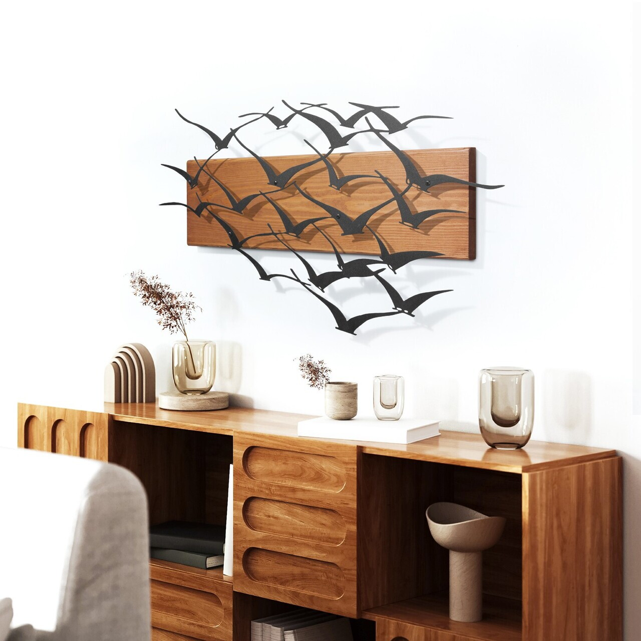 Decoratiune de perete, Ventus, Cadru: Lemn (Grosime: 2 cm), Nuc negru — imaginea 5