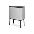 Cos de gunoi cu soft touch, Brabantia, Bo Touch Matt Fingerprint Proof, 3x11 L, 31.2x54x68 cm, otel, argintiu