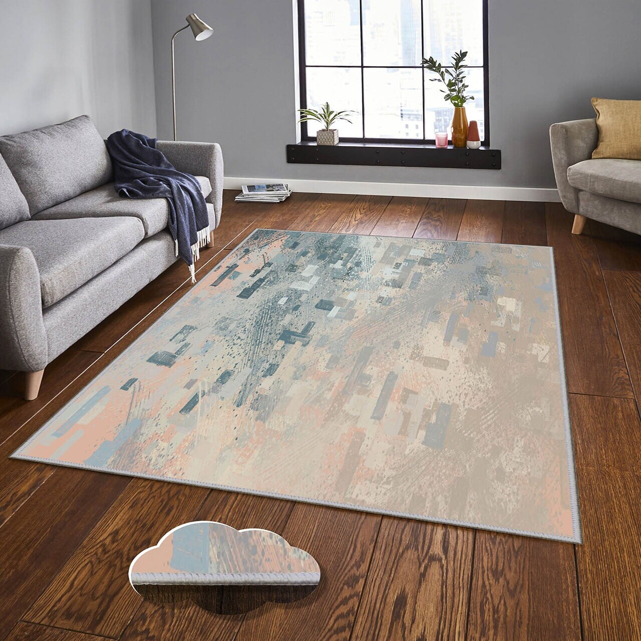 Covor Exfab324 100x200 cm Poliester Multicolor