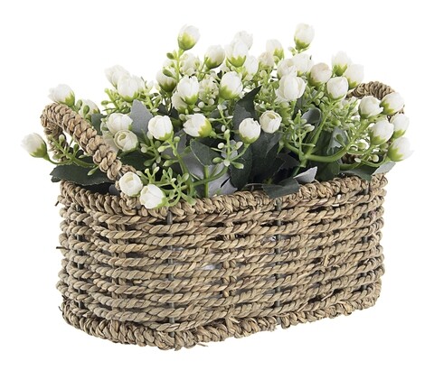 Floare artificiala kalanchoe, bizzotto, 23.5x12.5x17 cm, alb