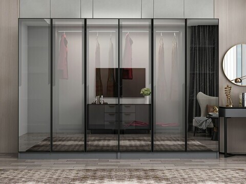 Dulap pentru haine, Hanah Home, Nisa, 270x210x52 cm, Antracit