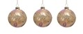 Set 3 globuri Peacock design glitt, Decoris, Ø8 cm, sticla, auriu