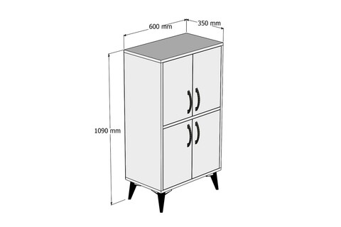 Dulap multifunctional, Tanmob, MDL0202, 60x109x35 cm, PAL , Maro