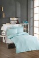 Lenjerie de pat pentru o persoana 2 piese, Water Yollu Saten - Mint, EnLora Home, Bumbac;Poliester