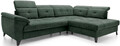 Coltar extensibil dreapta 5 locuri ELTAP, RT-35RAQ, Inferne, 297x210x107 cm, lemn/poliester, verde inchis