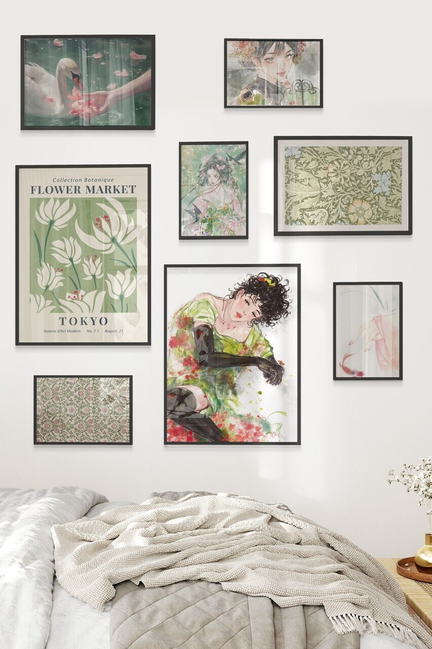 Tablou decorativ, Çgs-074-Black-Byk, Lemn masiv, Față: 100% PVC STICLĂ, Multicolor - view 2