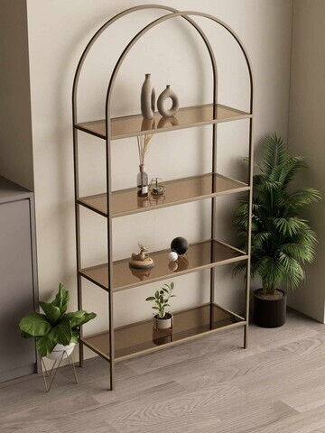 Corp biblioteca, Hanah Home, Linda, 80x172x30 cm, Antic / Bronz