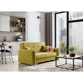 Canapea extensibila 3 locuri, ELTAP, Laine, 155x105x75 cm, lemn/poliester, galben