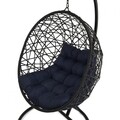 Leagan gradina/terasa Navy, Heinner, 96x61x118 cm, otel si poliester, negru/navy