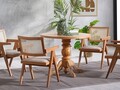 Set masă și scaune (4 piese), Fairfax, Roma, Natural