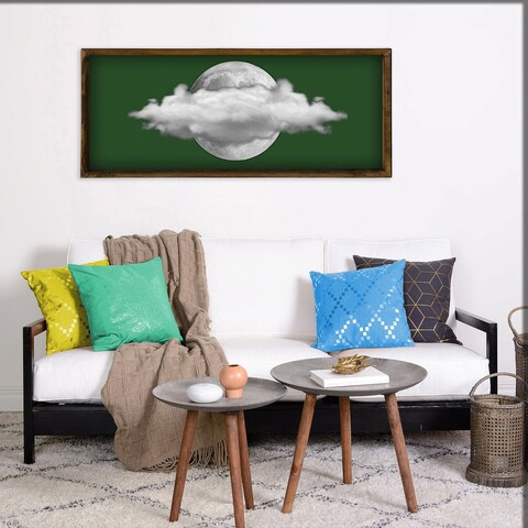 Tablou decorativ, bul012, mdf, imprimat uv, verde / alb / nuc