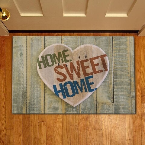 Covoras de intrare heart home sweet home, casberg, 38x58 cm, poliester,