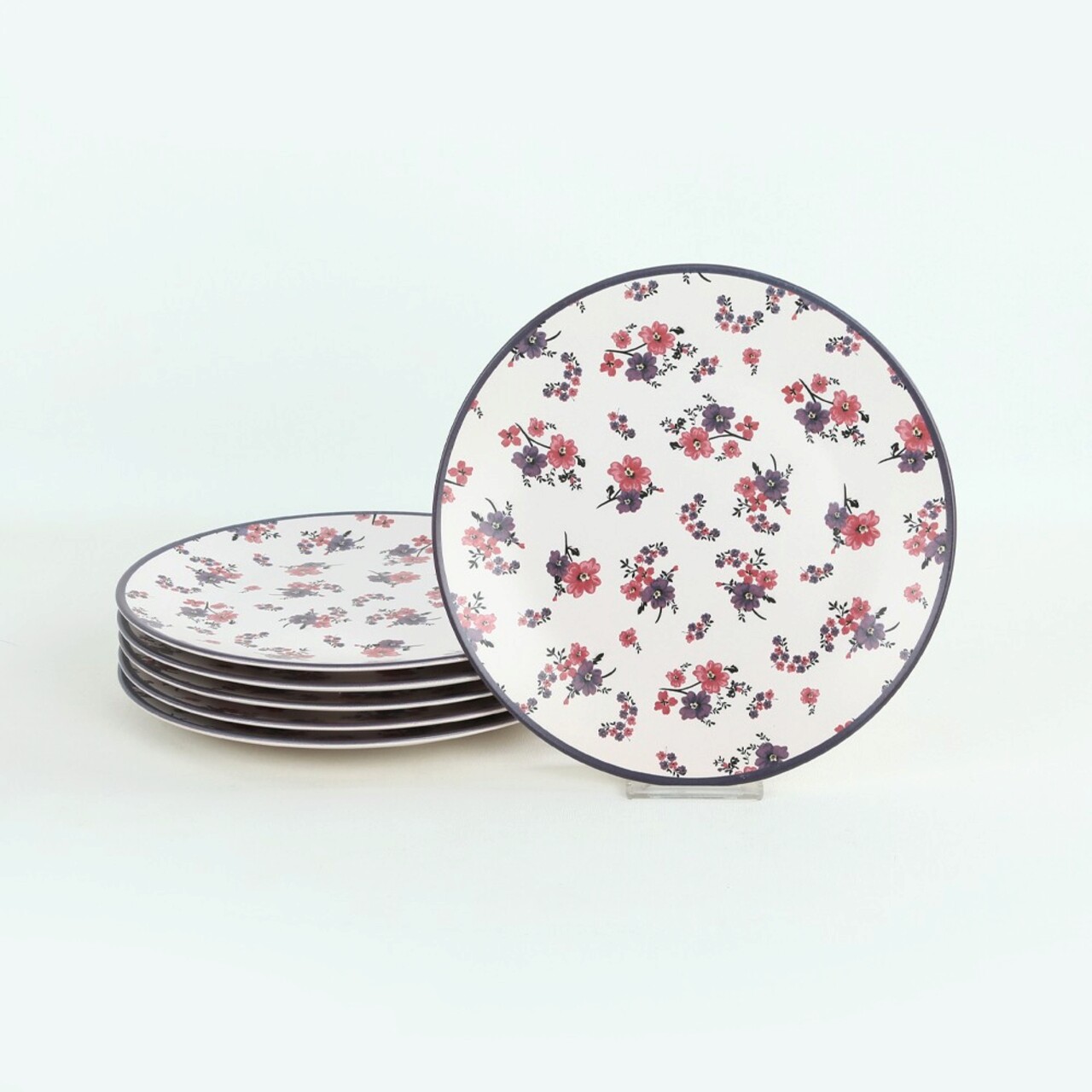 Set platouri servire, Keramika, 275KRM1709, Ceramica, Alb/Roz