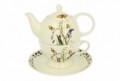 Ceainic cu ceasca si farfurieField Flower, Duo, ceramica, multicolor