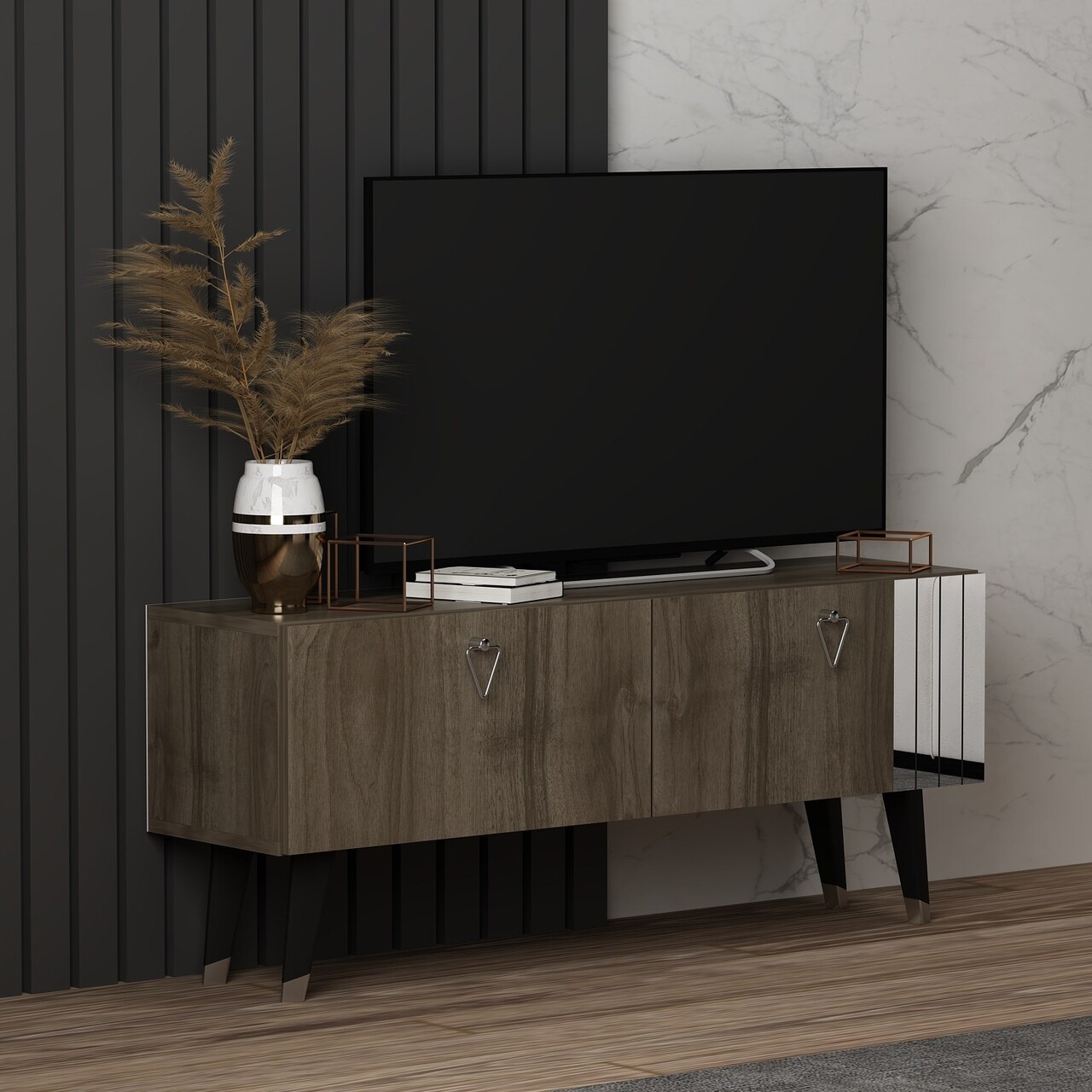 Comoda TV, Odessa, Tarab, 120x30x50 cm, PAL, Maro - 2 | YEO