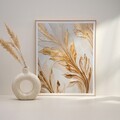 Tablou decorativ cu model frunze Zefir, Homla, 40x50 cm, lemn, multicolor