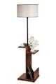 Lampadar cu rafturi, Luin, 8274-7, E27, 60 W, metal/lemn/textil