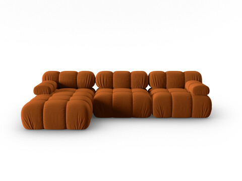 Coltar modular stanga 4 locuri, Bellis-51, Micadoni Home, 282x155x70 cm, catifea, teracota
