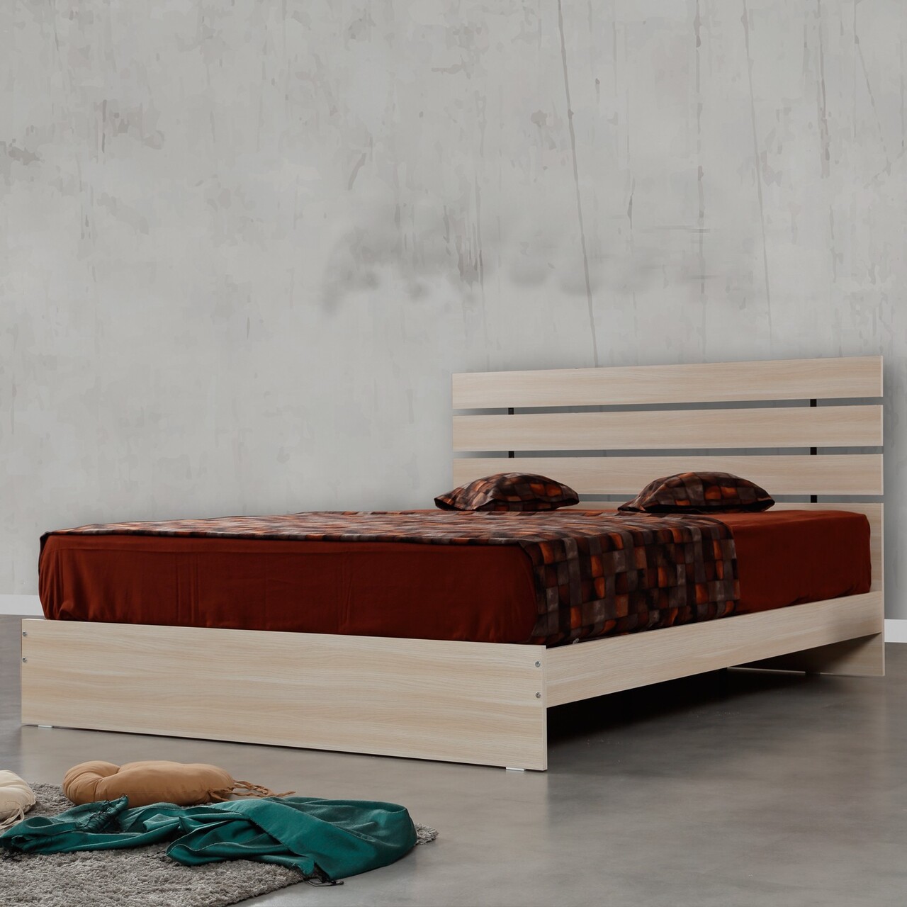Pat dublu, Comforty, Fuga 150, 155x100x205 cm, PAL, Stejar