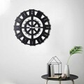 Ceas de perete, Stone, Metal, Dimensiune: 50 x 50 cm, Negru