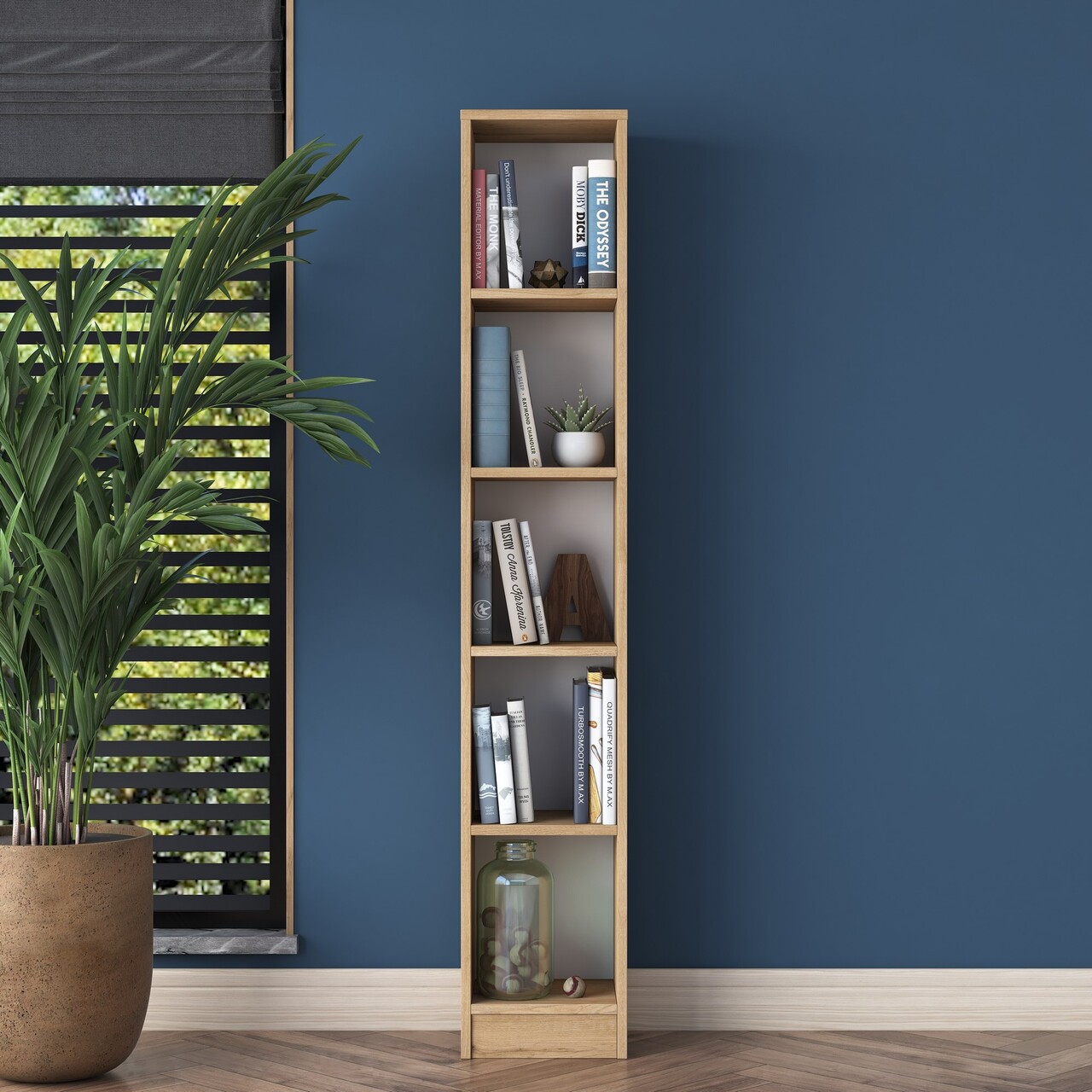 Corp biblioteca, Rani, HC114, 30x170x25 cm, PAL, Maro - 1 | YEO