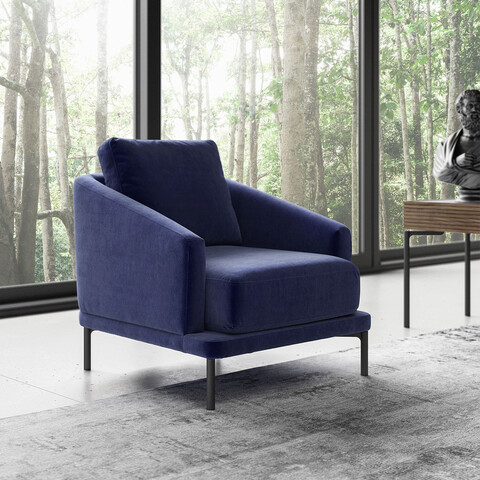 Fotoliu, ndesign, 291nds2416, lemn, albastru