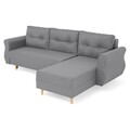 Coltar extensibil cu lada si sezlong interschimbabil, Lecce, L.230 l.76/140 H.90, stofa, gri deschis