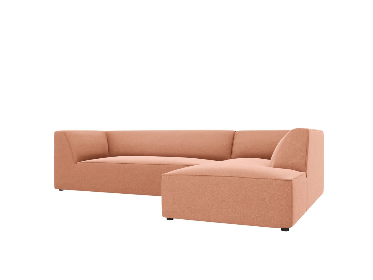 Coltar dreapta 4 locuri, Ruby, Micadoni Home, BL, 273x180x69 cm, catifea, roz - 1 | YEO