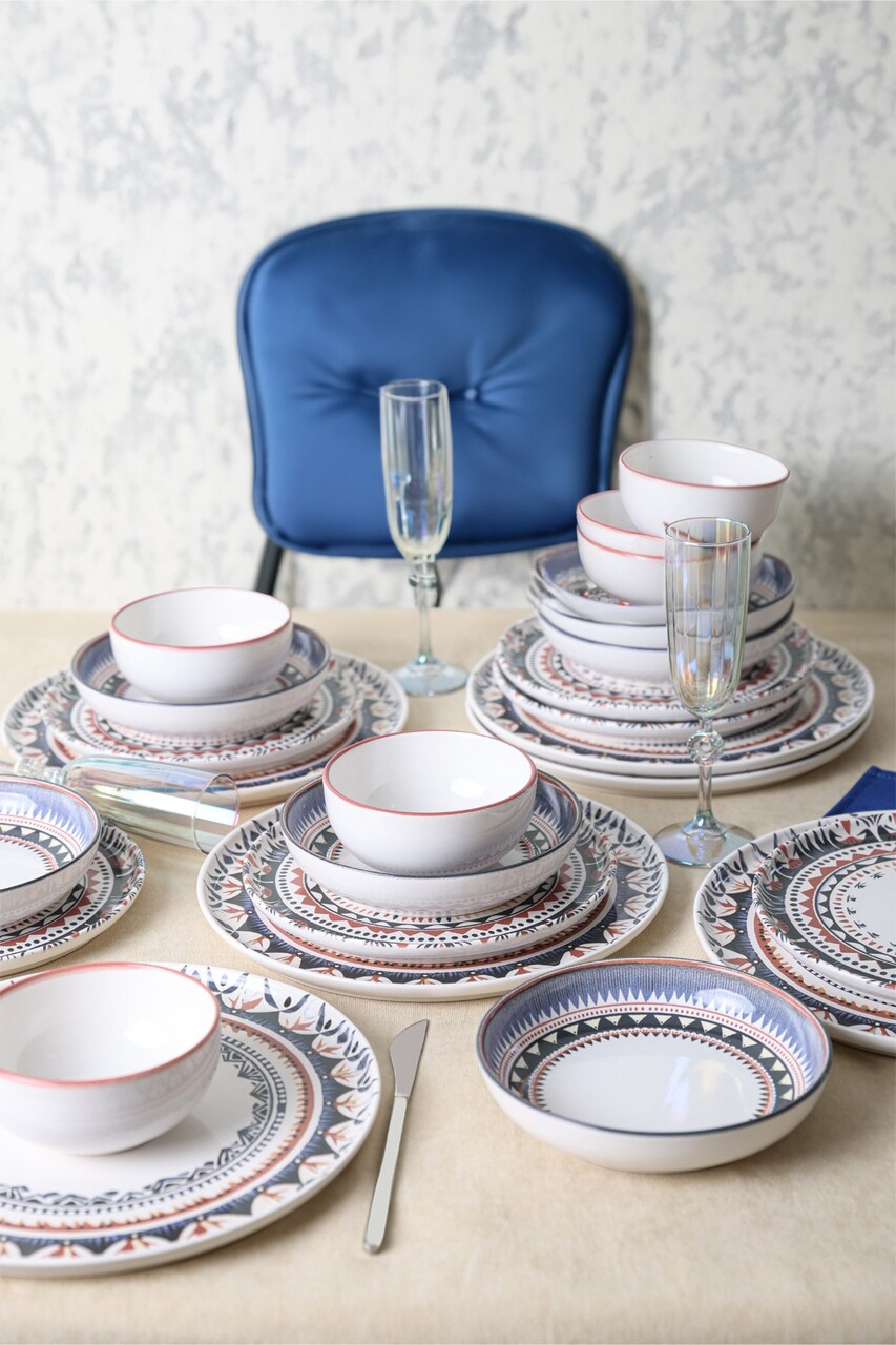 Set de cină din ceramică (24 bucăți), L'essentiel Maison, 275KRM2335, Antibacterian, Alb - view 3