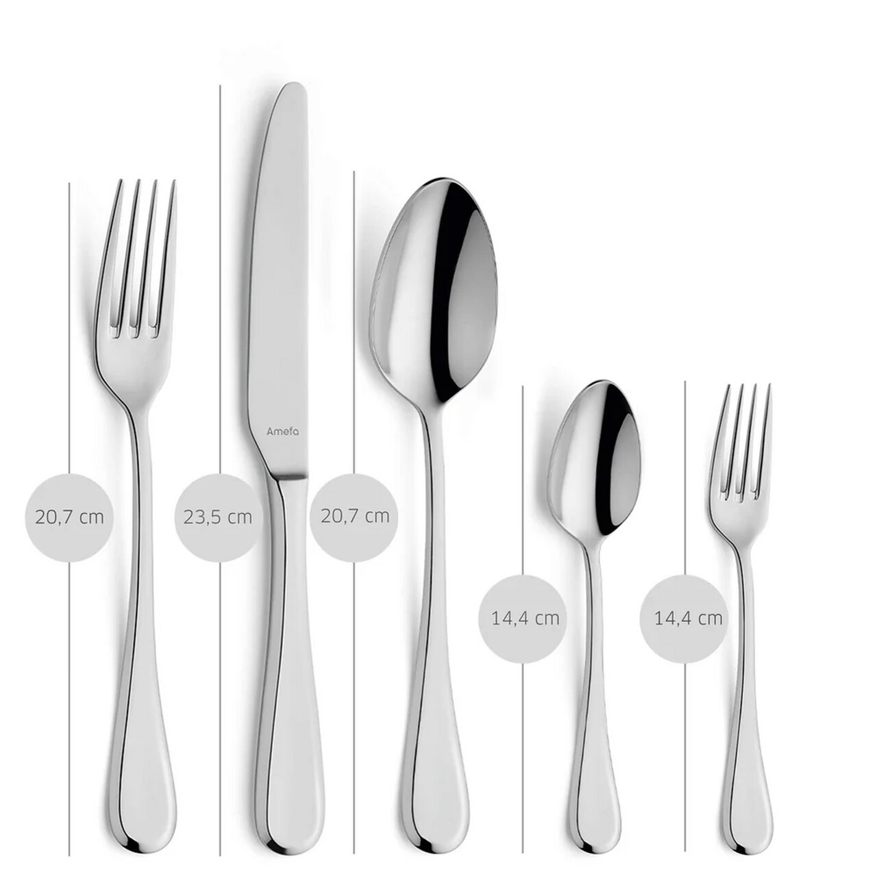Set tacamuri 84 piese Amefa, Drift, inox 18/10, argintiu — imaginea 14
