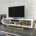 Comoda TV, Retricy, Asal 150, 150x35.2x40 cm, PAL, Alb/Auriu