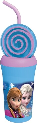 Recipient apa Frozen, Disney, 300 ml, plastic, albastru