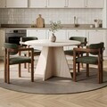 Set masa si scaune (5 piese), Nordure, Monroe 4, Travertin / Nuc / Verde