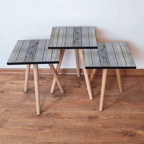 Set masute 3 piese, Leona, 3Shp363, Gri