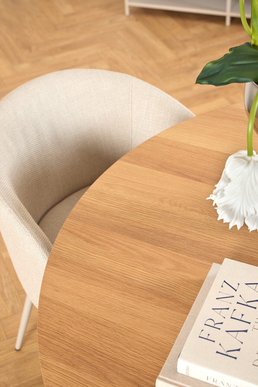 Scaun Eleanor, Actona, 55.5x55x79 cm, tesatura structurata/otel, bej/gri - view 6