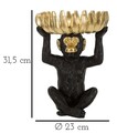 Statueta / figurina decorativa cu tava Monkey, Mauro Ferretti, 23x31.5 cm, polirasina, negru/auriu