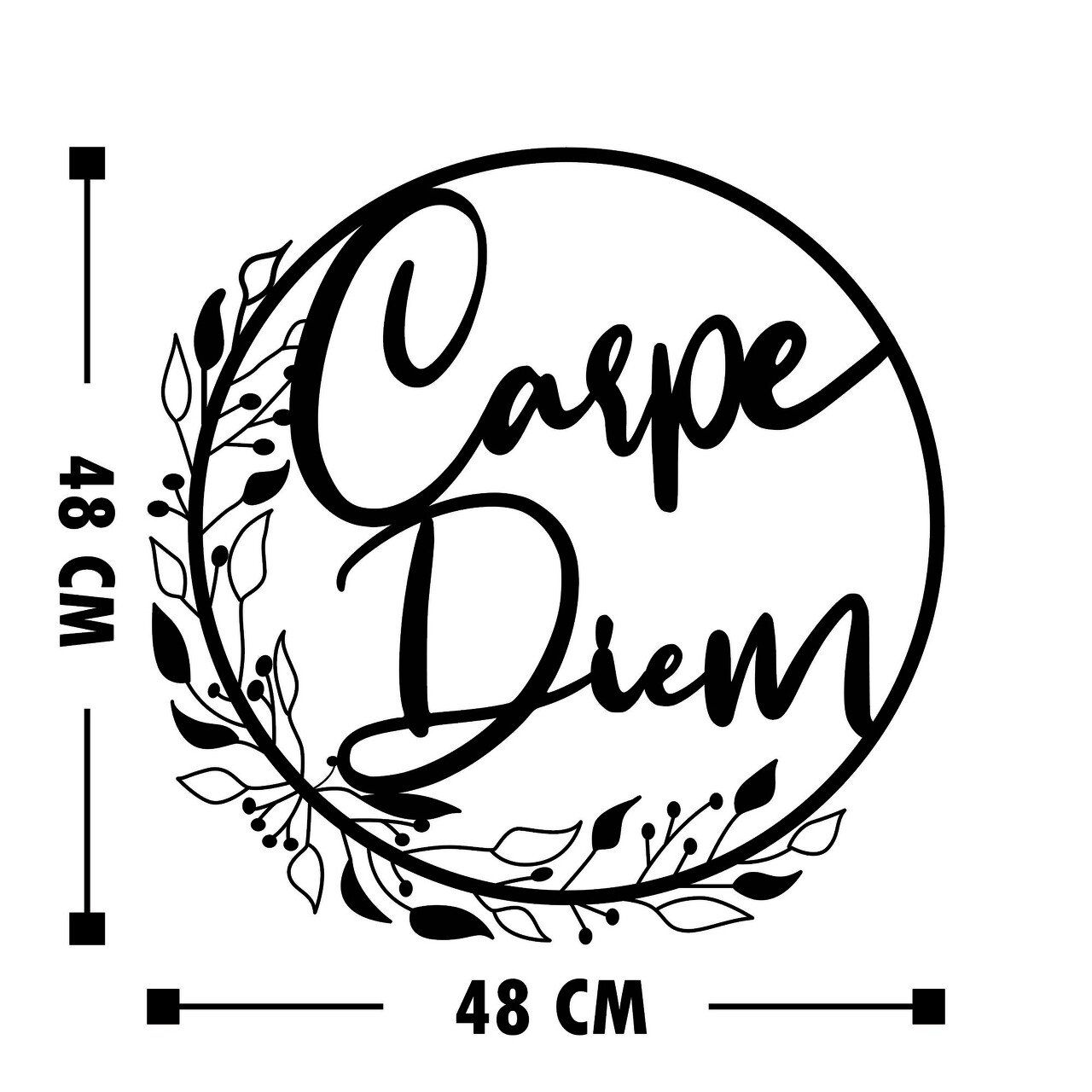 Decoratiune de perete, Carpe Diem, Tanelorn, 48x48 cm, metal