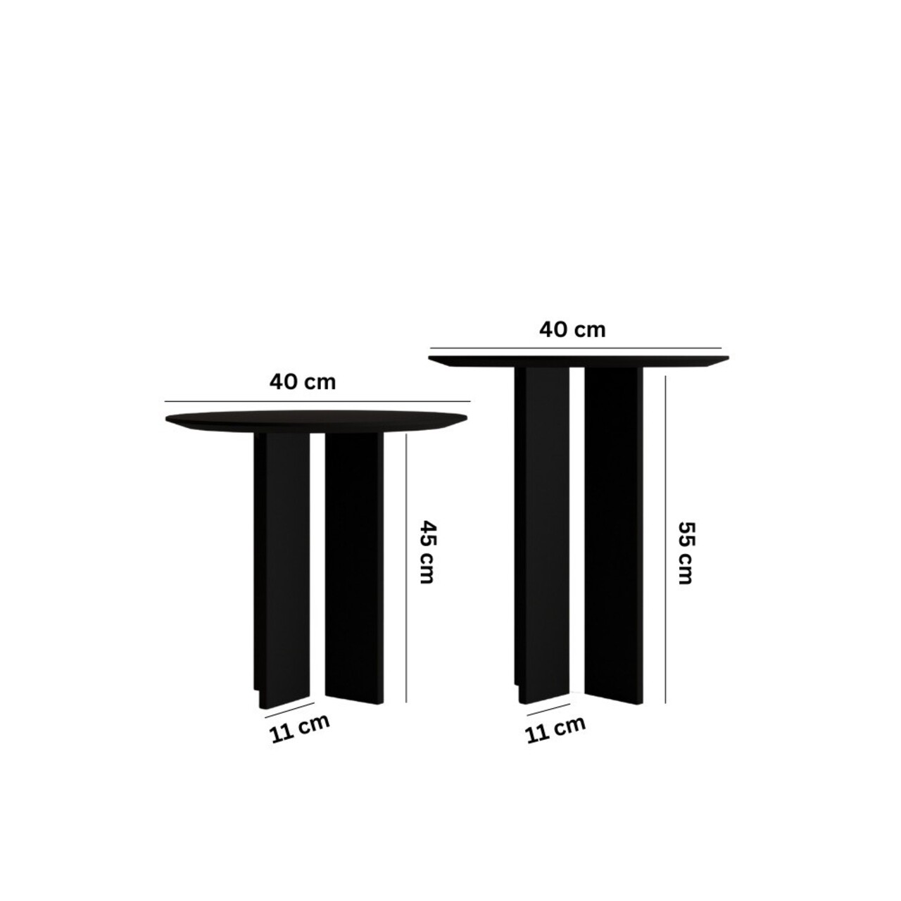 Set masuta de cafea, Rotexa, Leo (55 + 45), Negru - 2 | YEO