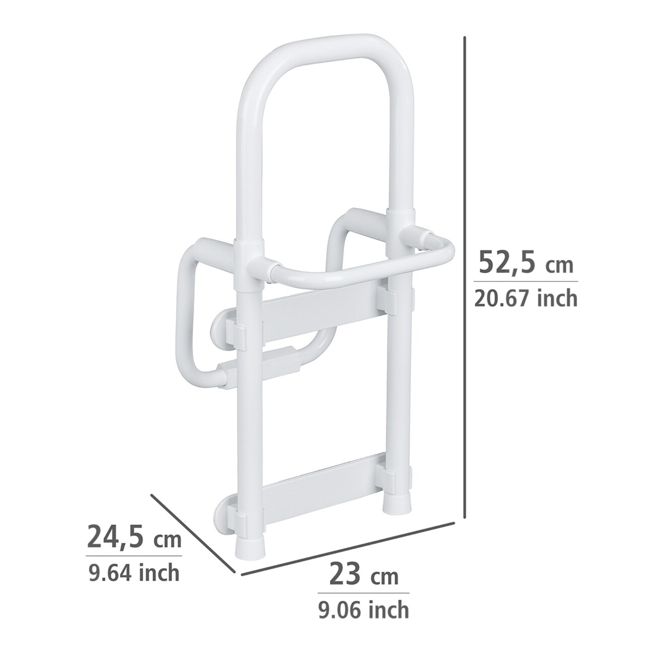 Maner de siguranta cu suport pentru prosoape, Wenko, Secura, 23 x 52 x 22.5-39 cm, aluminiu/plastic - 1 | YEO