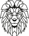 Decoratiune de perete, Lion, Metal, Dimensiune: 40 x 50 cm, Negru
