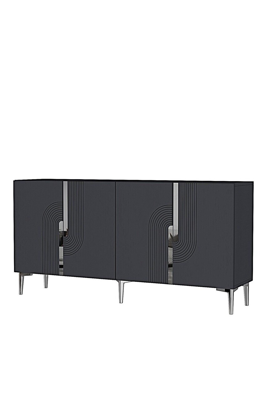 Consola, Hanah Home, Meyra 180, 180x75x32 cm, Antracit / Argintiu — imaginea 5
