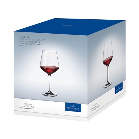 Set 4 pahare pentru vin Bordeaux, Villeroy & Boch, La Divina, 650 ml, sticla cristal
