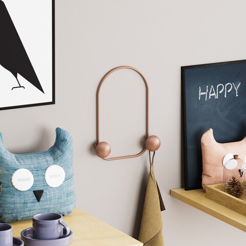 Cuier de perete, Frog-C, Dimensiuni: 25 x 7 cm Înălțime: 33 cm, Cupru