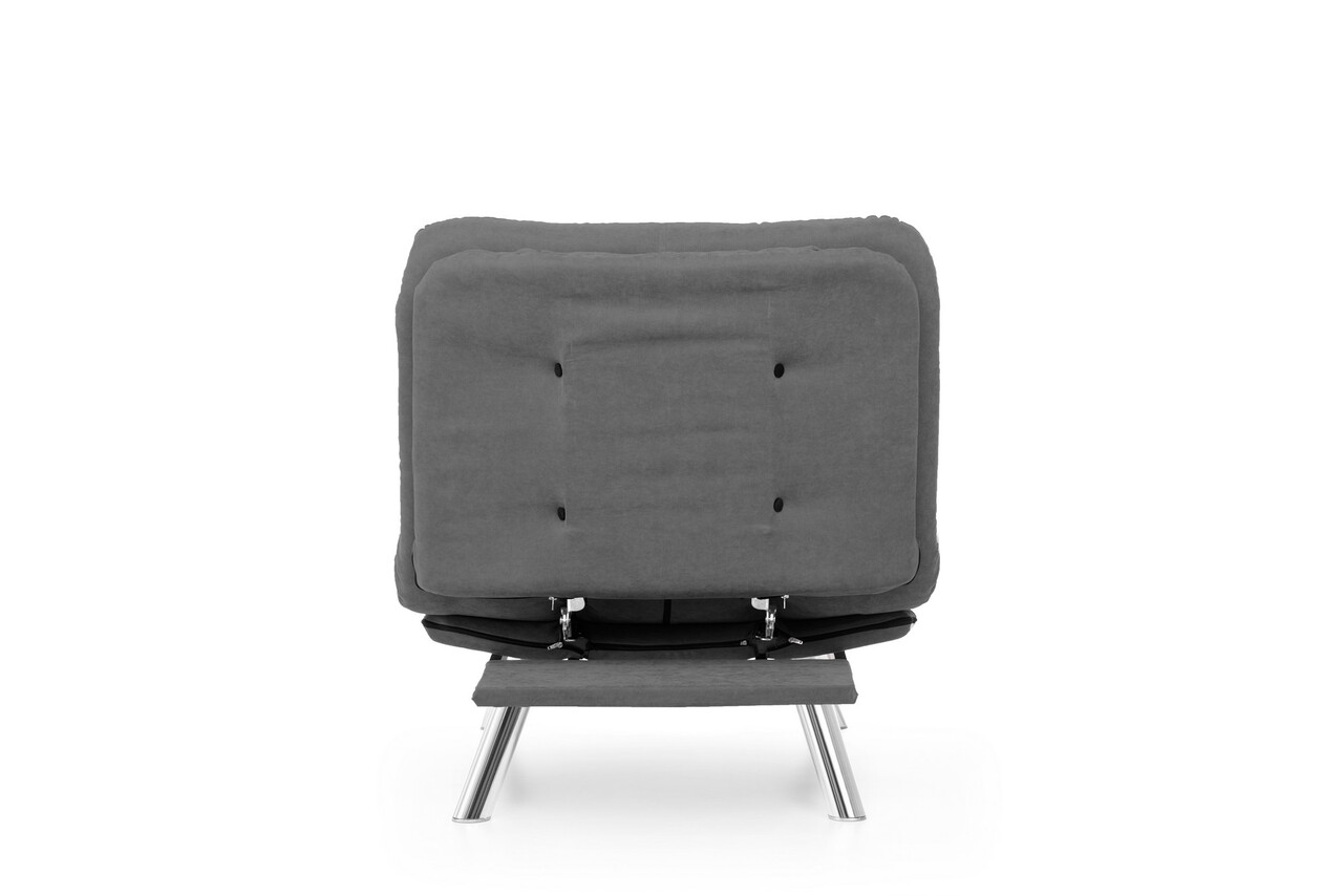 Fotoliu Extensibil Misa Solo, Futon, 135x88 Cm, Metal, Gri